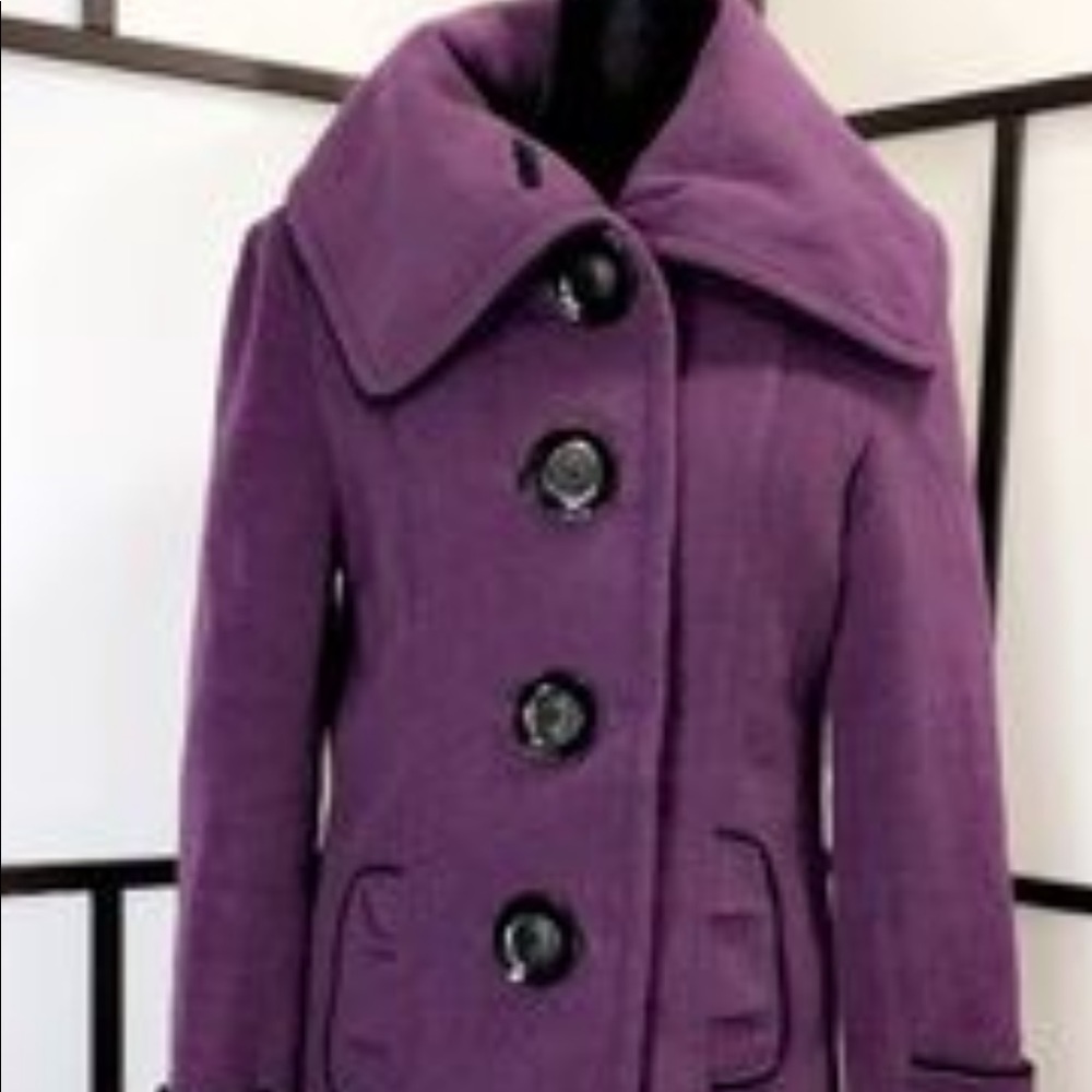 Rudsak purple big button M retail $360 warm stylish coat